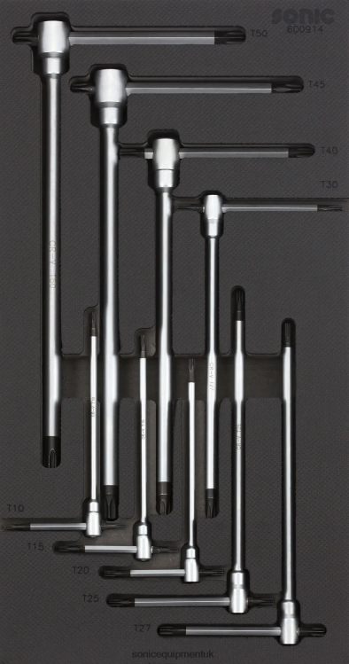 Sonic Tx Key Set 3 Tip T-Handle Sfs 1/3 9-Pcs Reliable 6JD02834