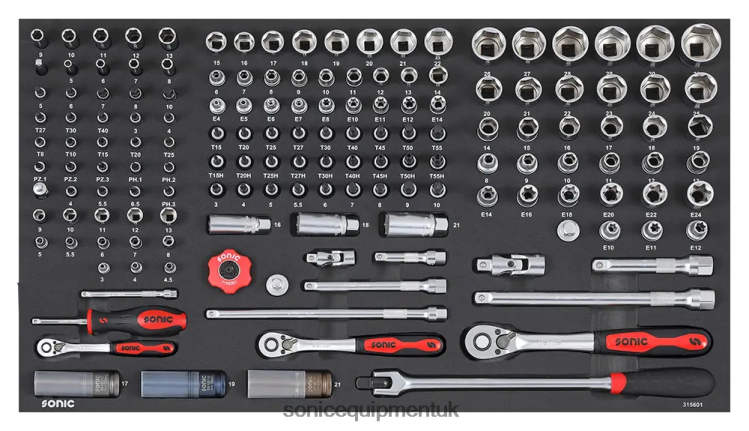 Sonic Combination Set 1/4" 3/8" And 1/2" Sfs 156-Pcs Reliable 6JD02240