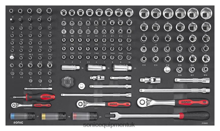 Sonic Ejumbo 156Pc 1/4"&3/8"&1/2" Set Practical 6JD02243