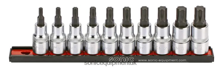 Sonic Bit Socket Ribe Set On Rail 1/2" 10-Pcs Classic 6JD02366