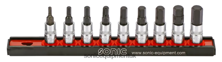 Sonic Bit Socket Set 1/4" Hex On Rail 9-Pcs Reliable 6JD02368