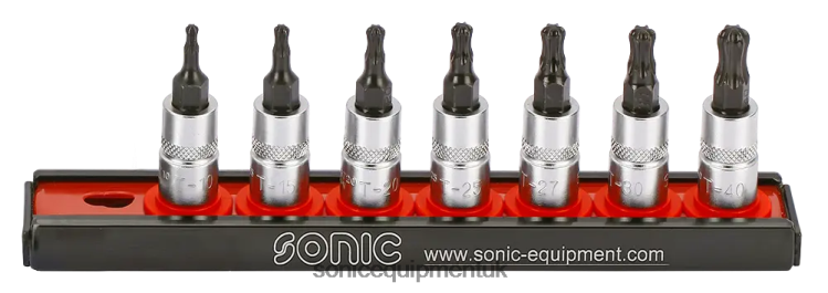 Sonic Bit Socket Set 1/4" Tx With Ball End On Rail 7-Pcs Reliable 6JD02376