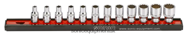 Sonic Socket Set 1/4" 12 Pt. On Rail 12Pcs Latest 6JD02943