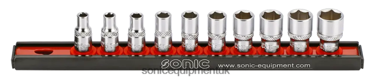 Sonic Socket Set 1/4" On Rail 10-Pcs Practical 6JD02945