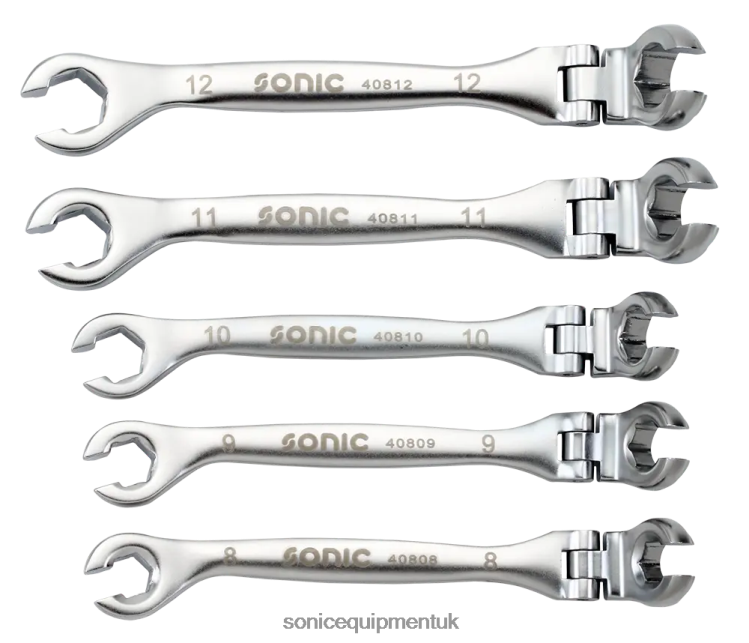 Sonic Flexible Flare Nut Wrench Set 5-Pcs Reliable 6JD02344